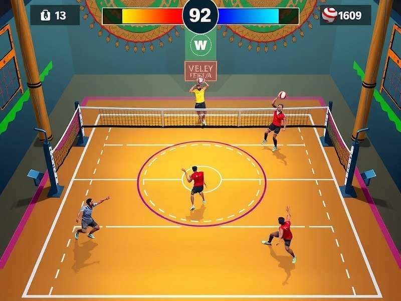 Defensive formation strategy diagram for Volley Elite Spiker Showdown