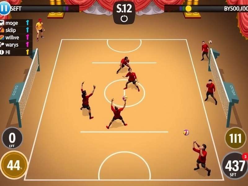 Indian festival themed volleyball court in Volley Elite Spiker Showdown